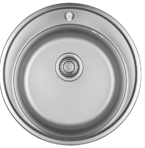 Nerūsējošā tērauda virtuves izlietne ORION Ø510x180mm ar sifonu